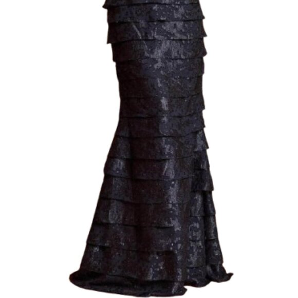NWT Jovani 23890 Brocade Evening Dress Black Size 6 - Picture 2 of 6